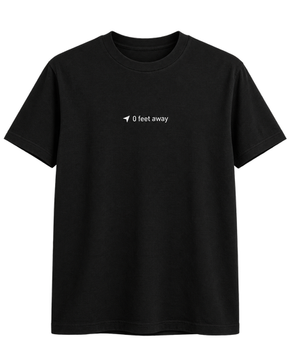 0 Feet Away T-shirt in black, front product view