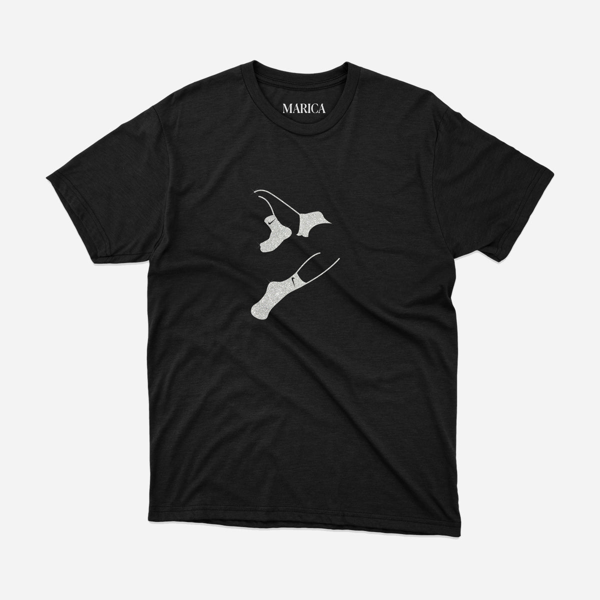White Nike Socks Gay Fetish T-shirt on a light grey background