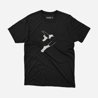 White Nike Socks Gay Fetish T-shirt on a light grey background