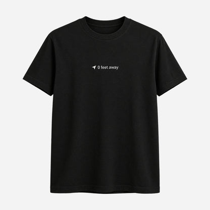 0 Feet Away Grindr Inspired T-shirt on a light grey background